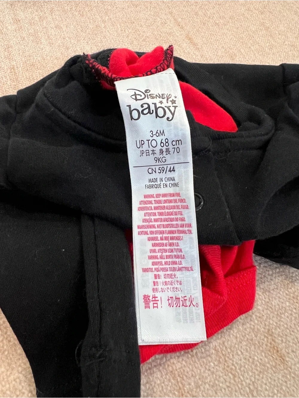 Disney Baby Mickey Mouse Bodysuit Outfit Set 3–6 M 100% Cotton Adorable Costume
